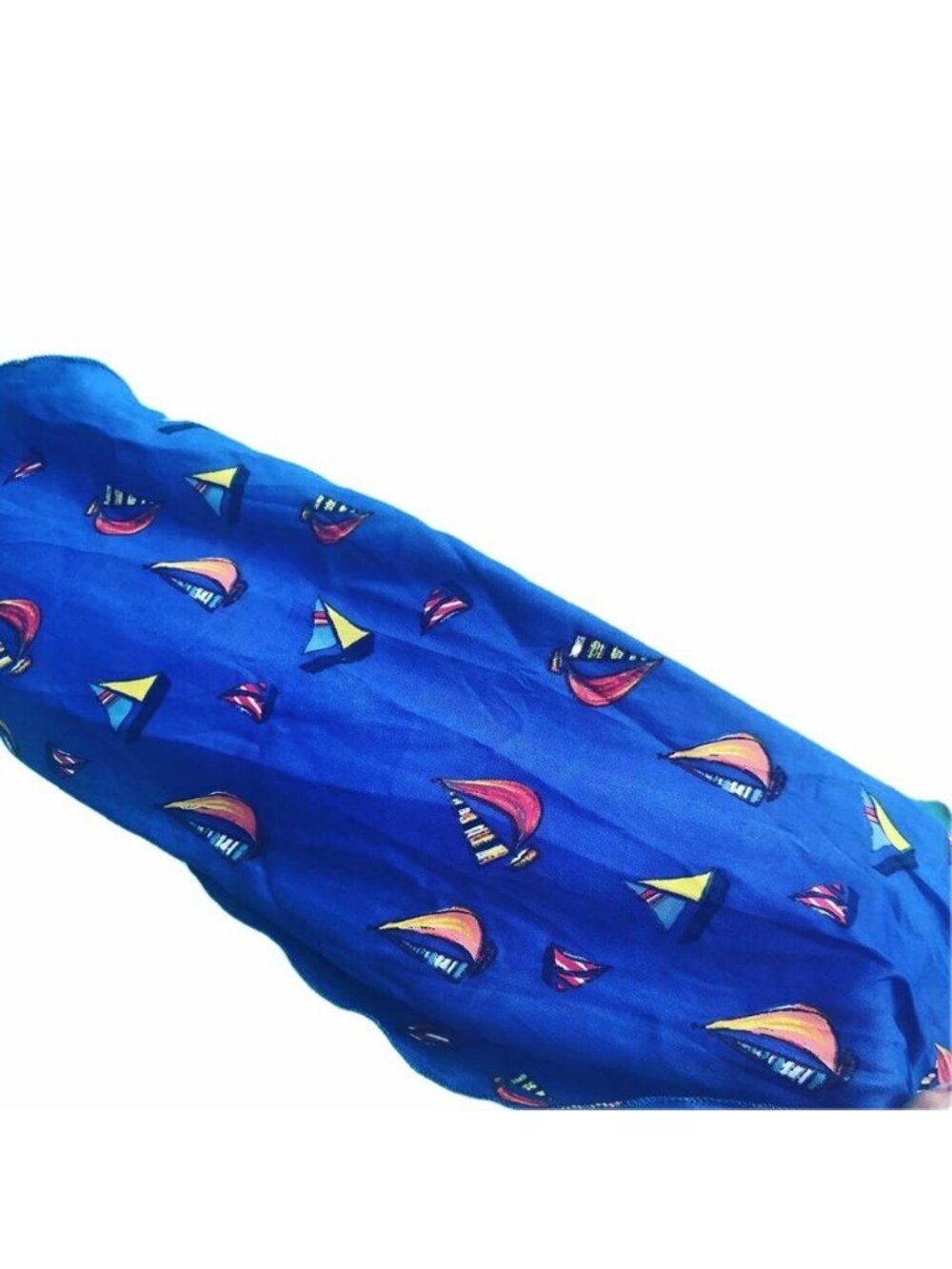 ColorPlay Womens Scarf Blue Sailboats Print Versatie Diamond 14 in x 45 in